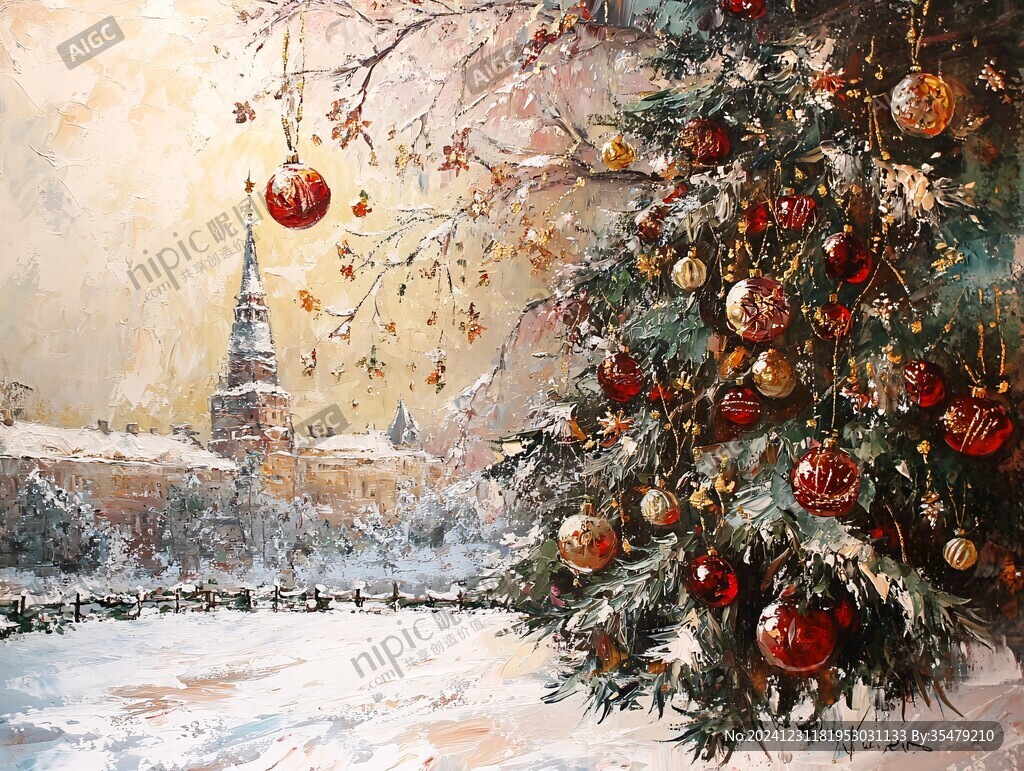 圣诞节油画