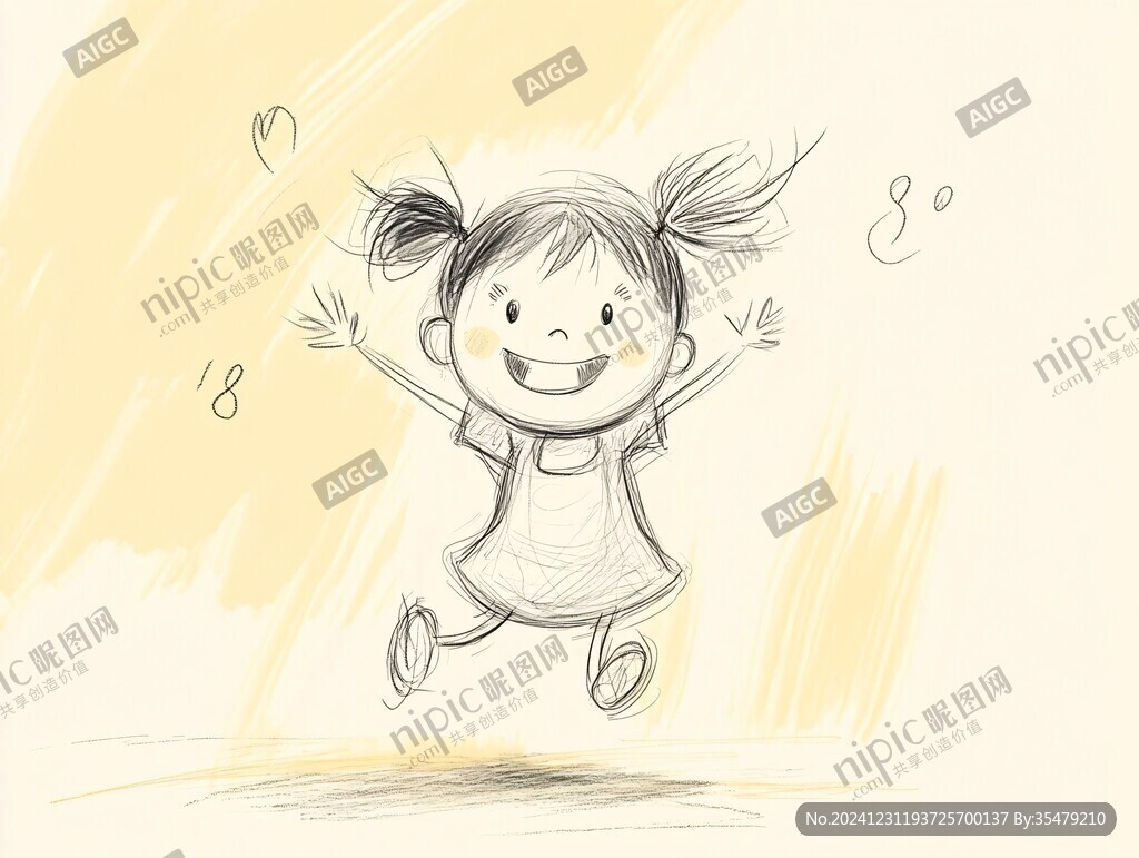 手绘动感儿童