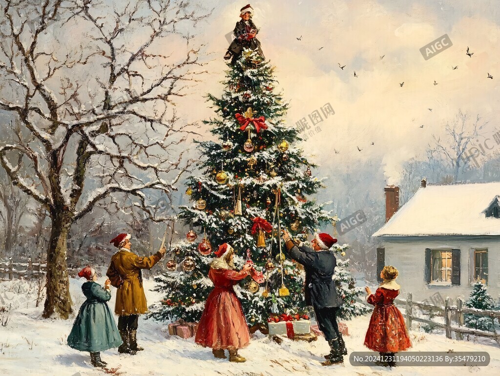 圣诞节油画