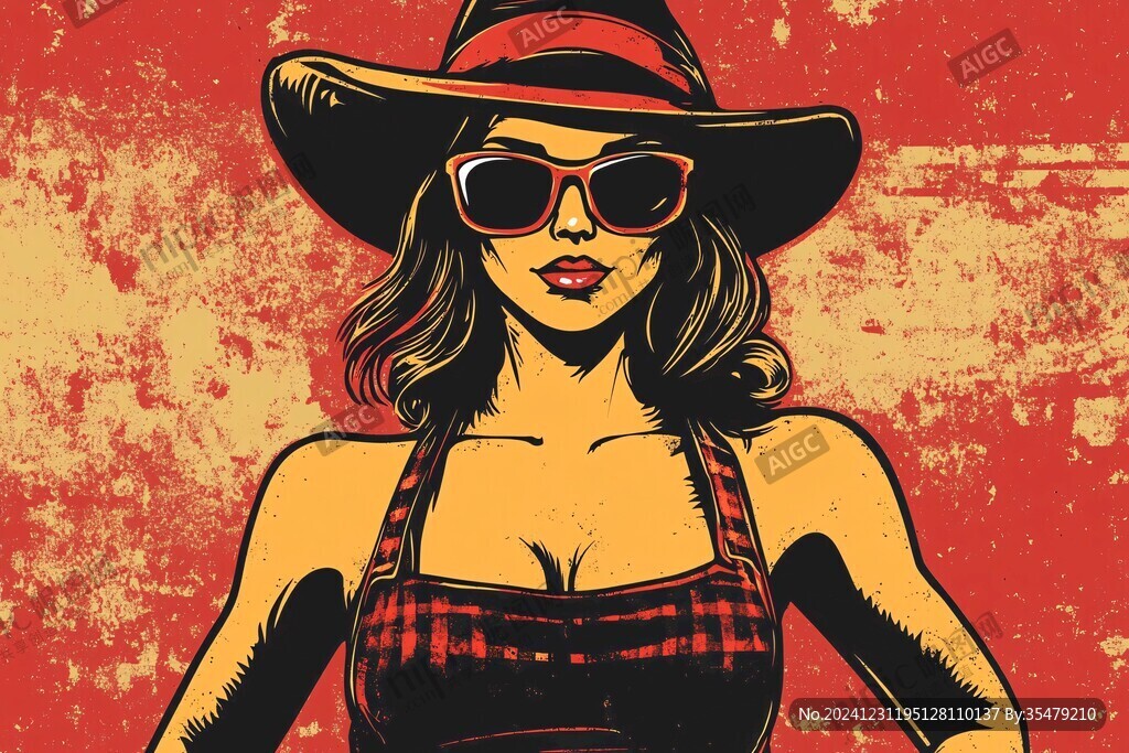 潮流插画美女人物插画