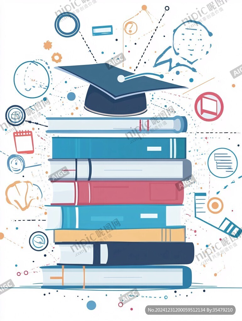 科技书籍卡通图案