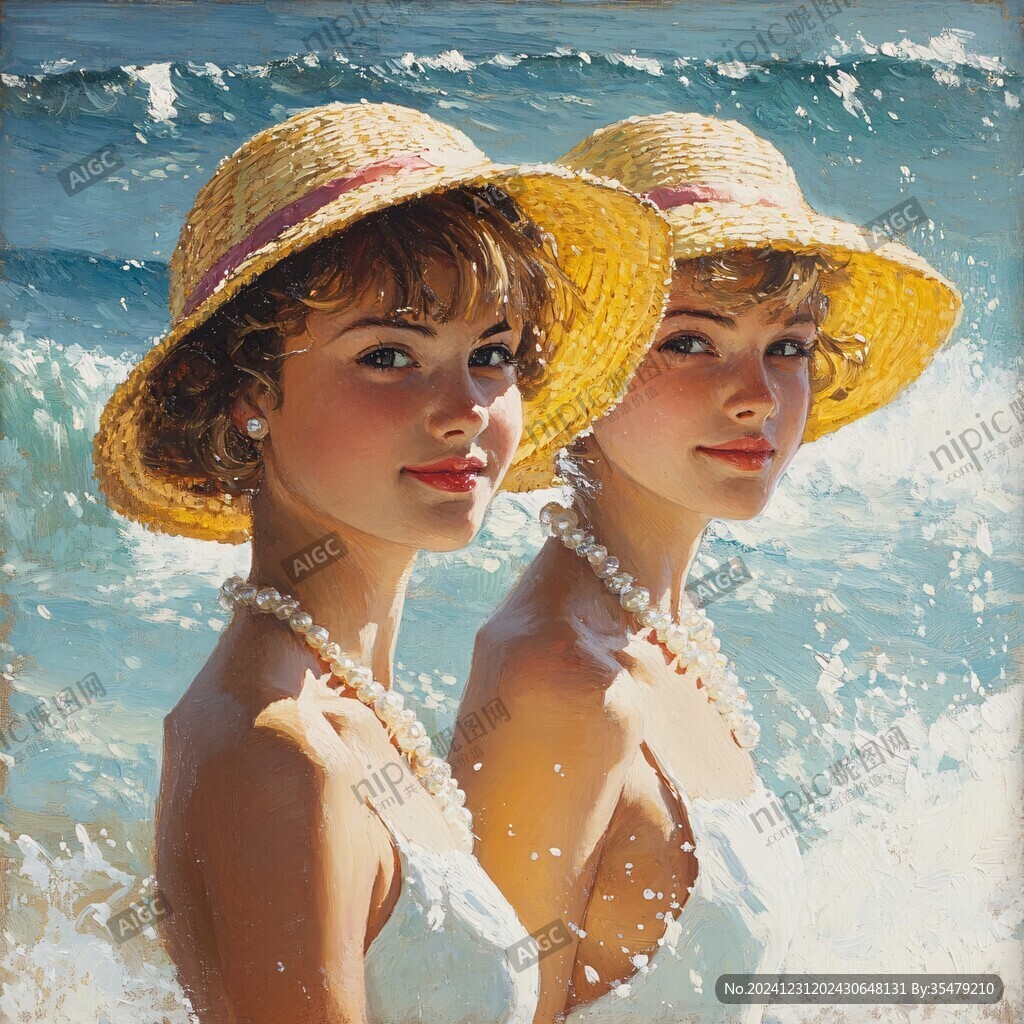 海滩比基尼女孩装饰画