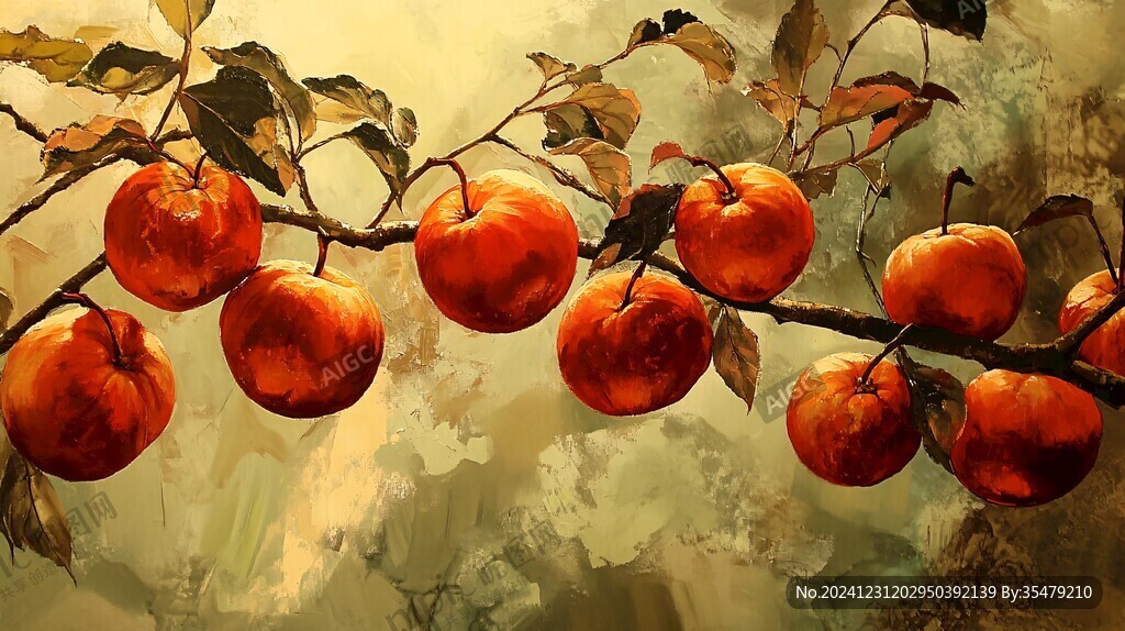 蒲州珠蜜柿插画