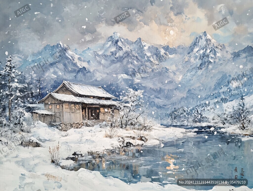 绘画雪景