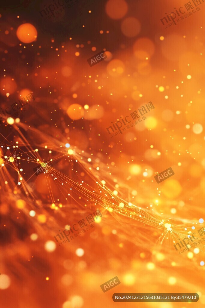 科技感十足的橙色光晕背景图片