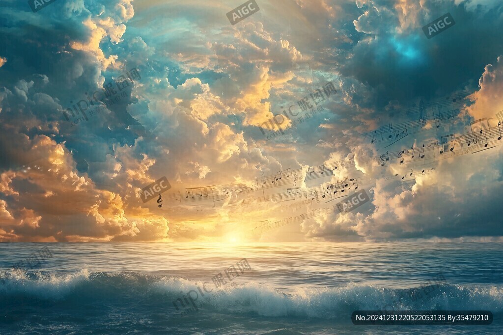 海天一色艺术画