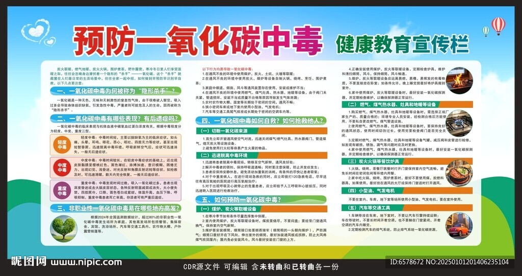 一氧化碳中毒宣传栏