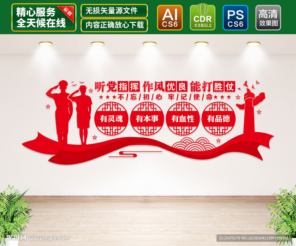 听党指挥能打胜仗文化墙