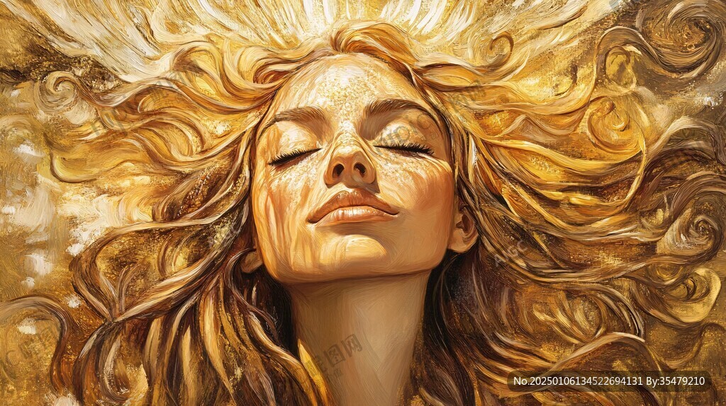 黄金流体艺术画