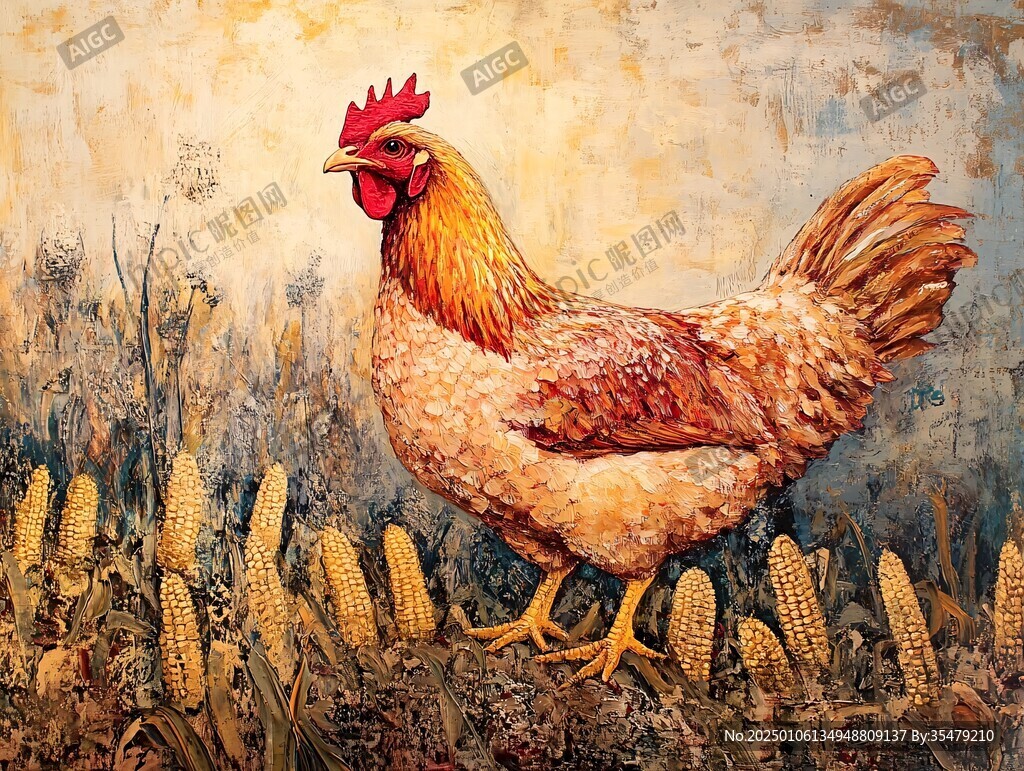 母鸡装饰画