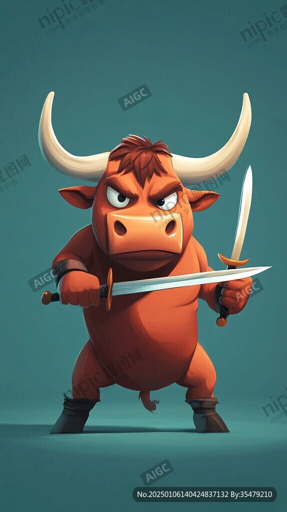 原创卡通霸气牛
