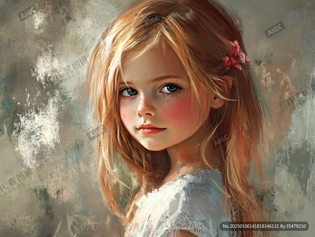 怡然自得的小女孩壁纸