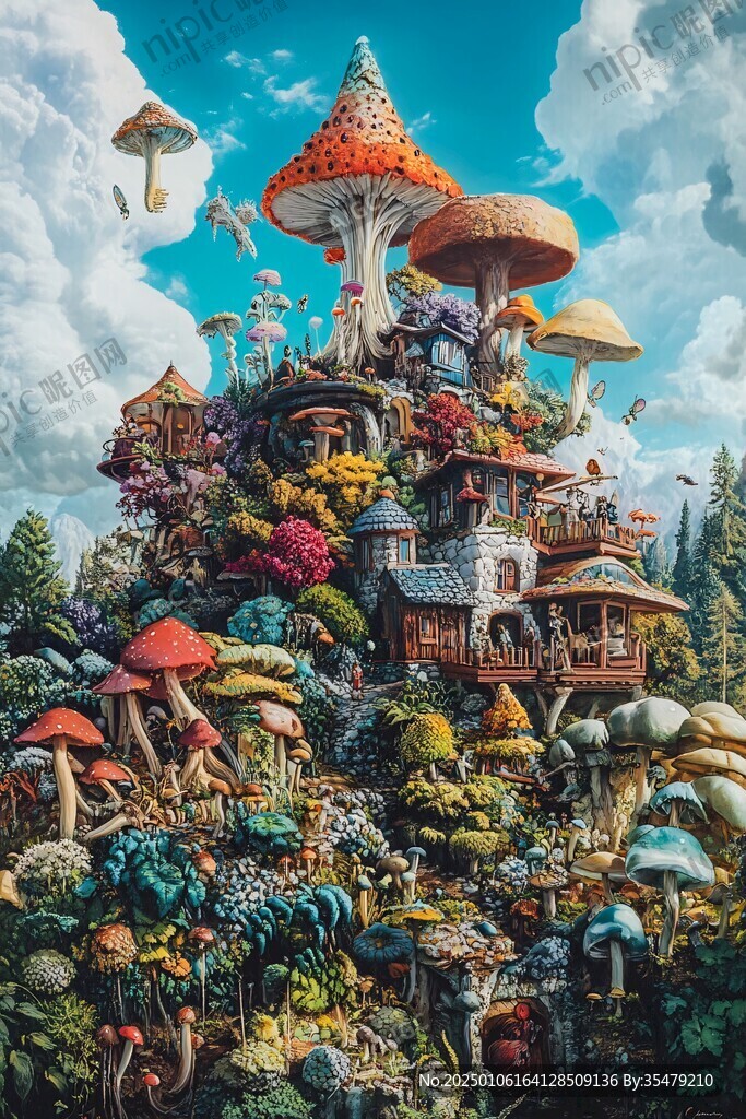 奇幻爱丽斯仙境插画