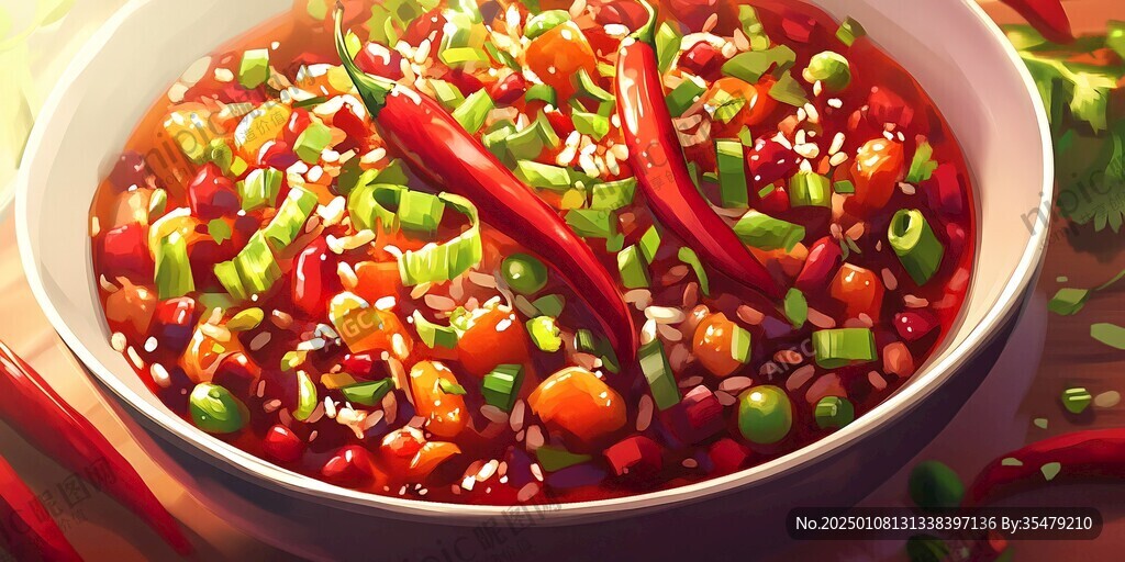 辣椒插画场景图