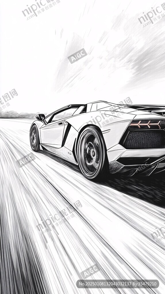 跑车线条飞驰电掣