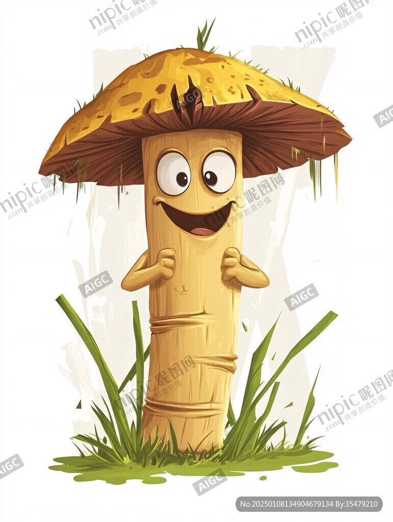 植物蘑菇造型卡通宣传