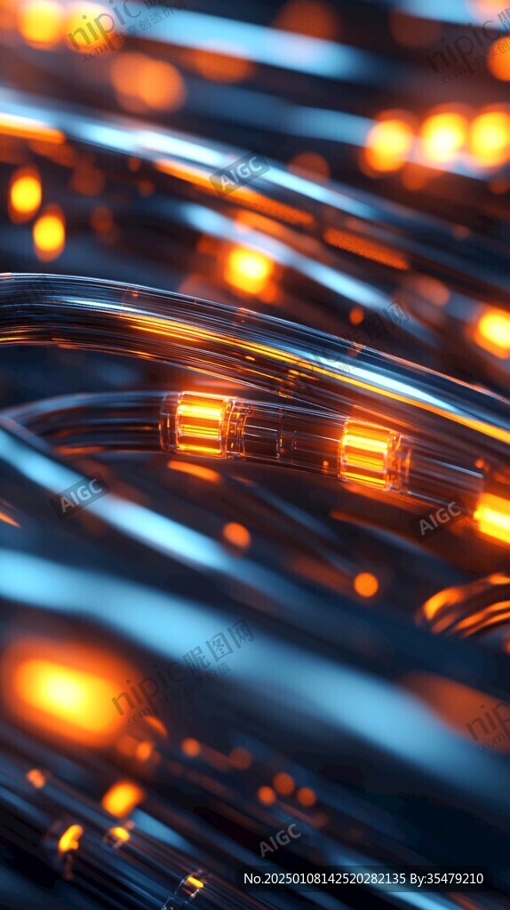 科技感十足的橙色光晕背景图片