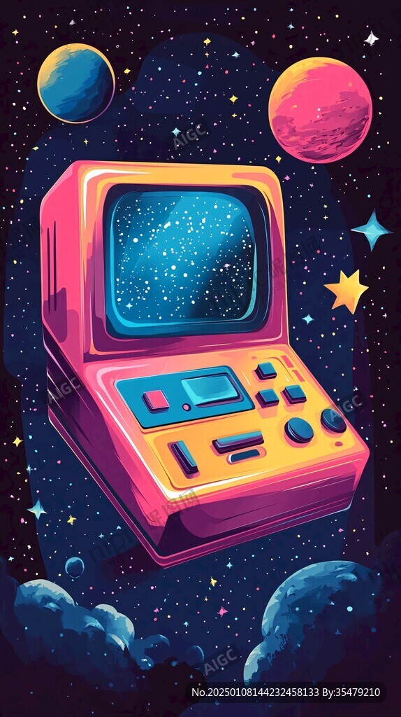 创意彩色缤纷宇宙插画