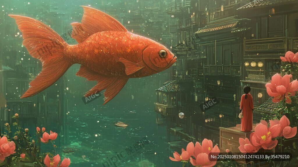 独守荷塘的红鲤鱼