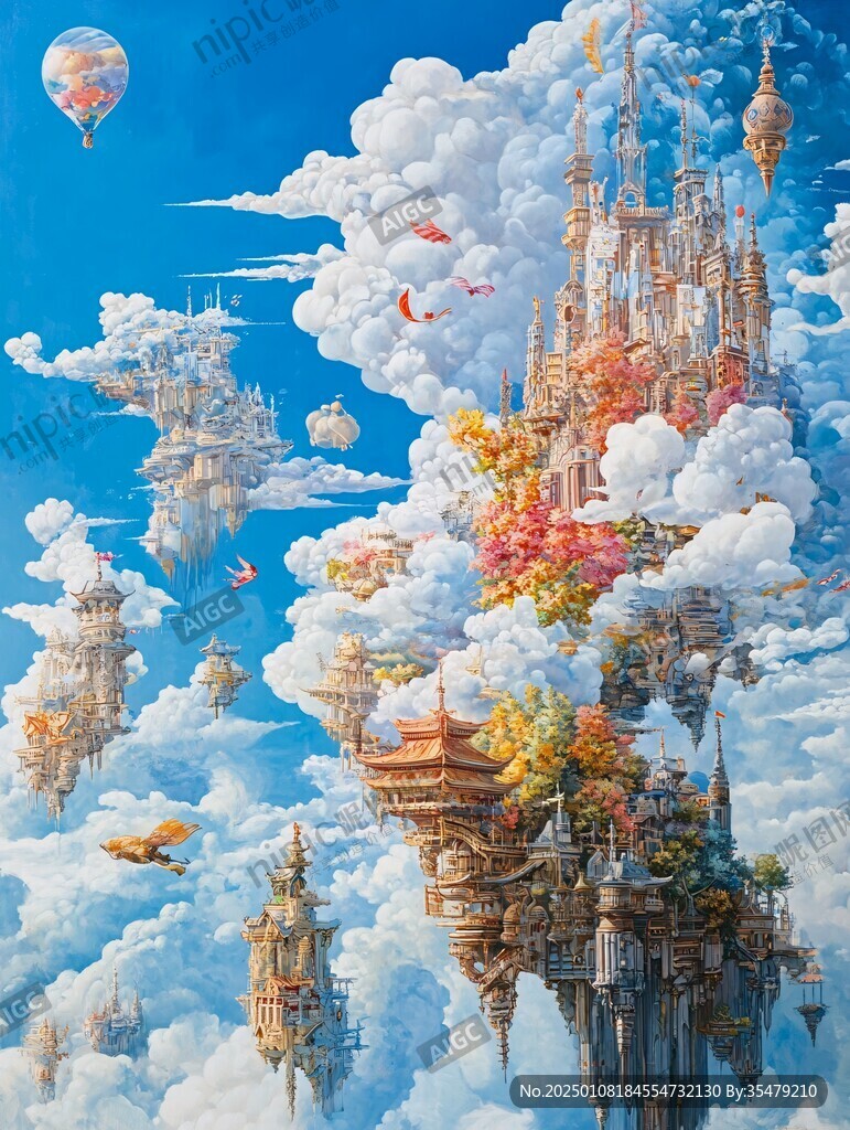 北欧美式天宫风景画