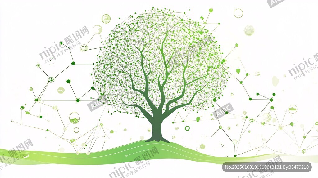 绿色科技树背景