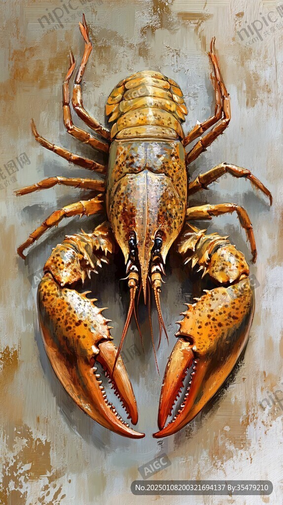 写实小龙虾手绘