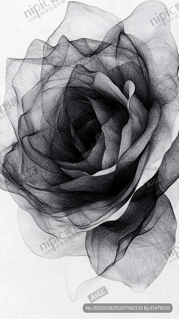 手绘一朵玖瑰装饰画