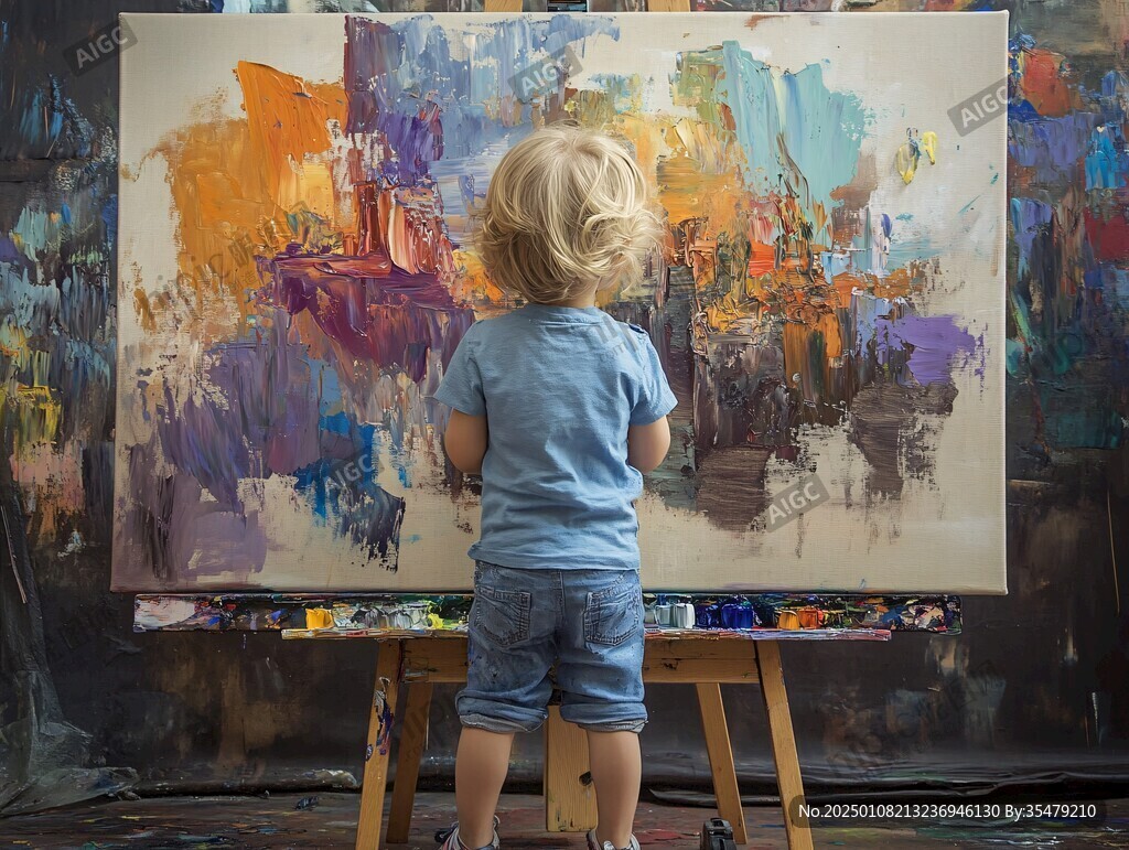 小朋友画油画