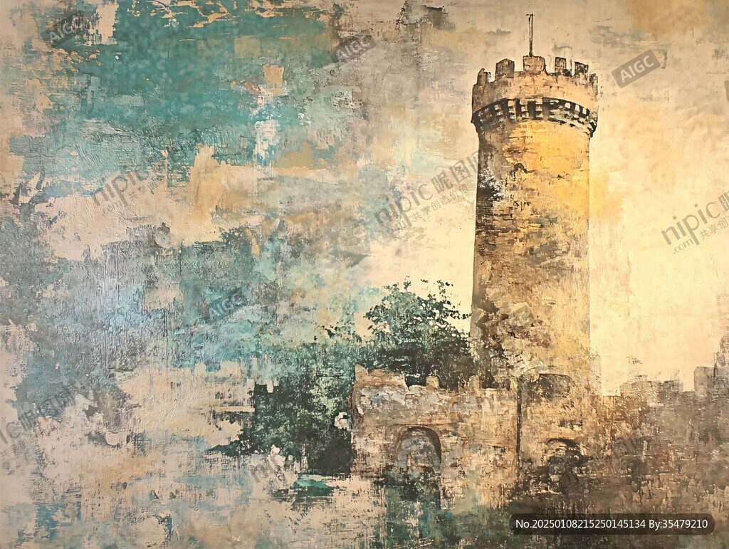 城堡抽象画