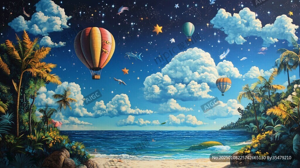 梦幻夜晚立体画