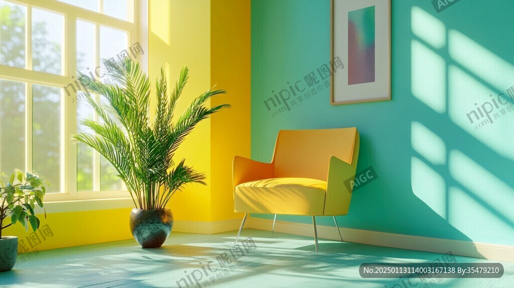 黄色室内暖光太阳光