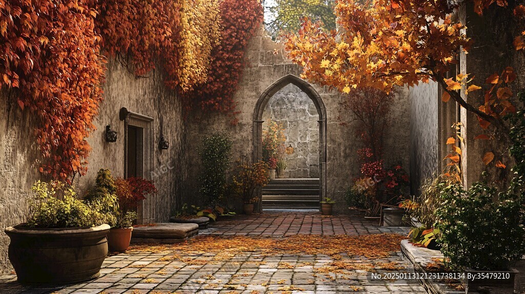 影视小品庭院背景