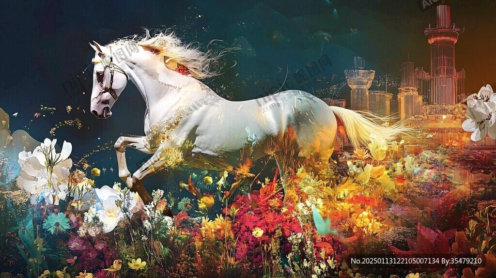 3d浮雕马装饰画