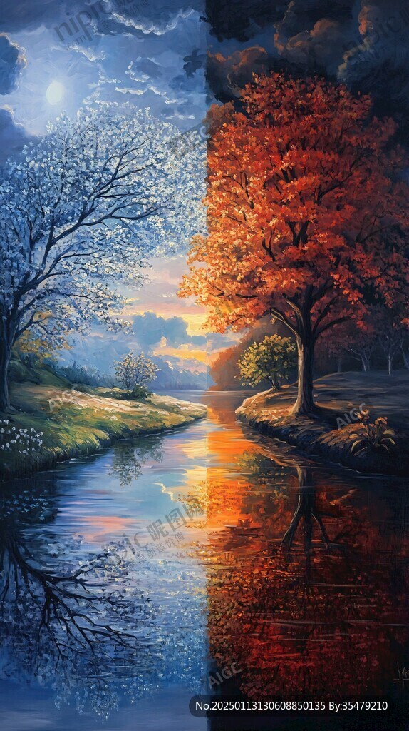 春夏秋冬意境装饰画