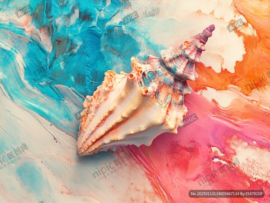 彩色创意海洋流体画