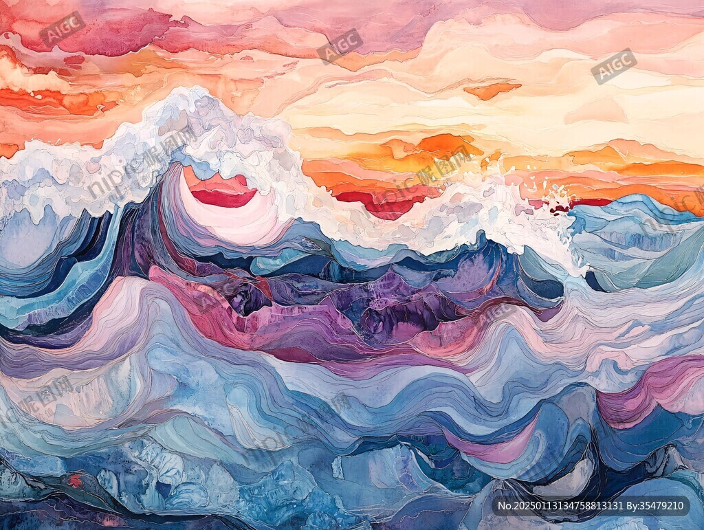 彩色创意海洋流体画