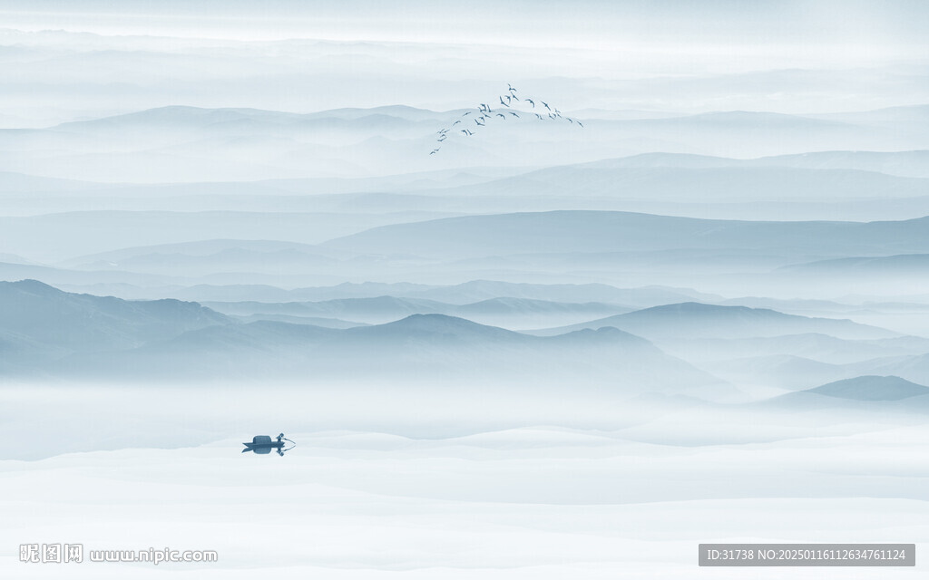 意境水墨山水画