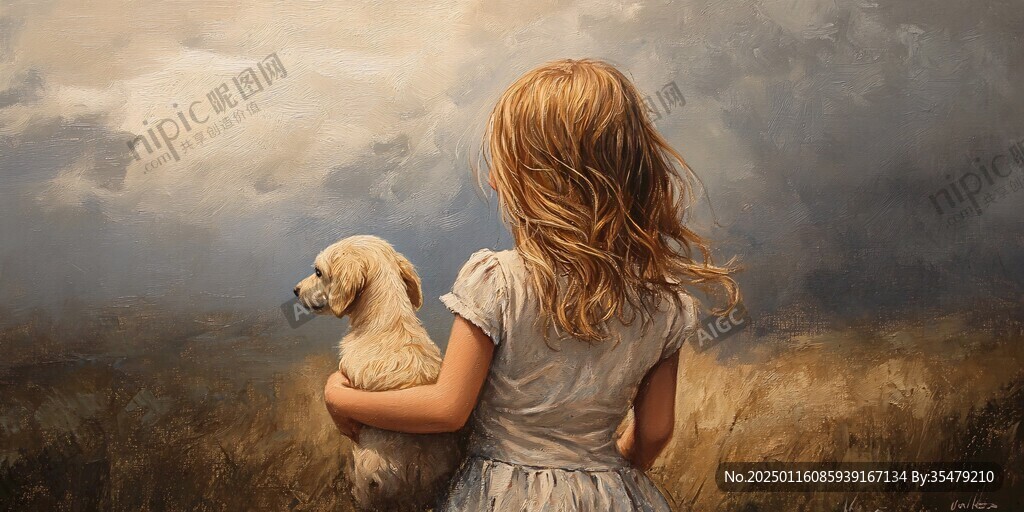 怡然自得的小女孩壁纸