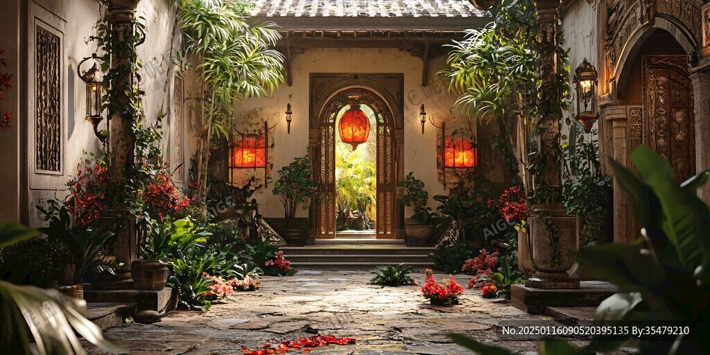 影视小品庭院背景