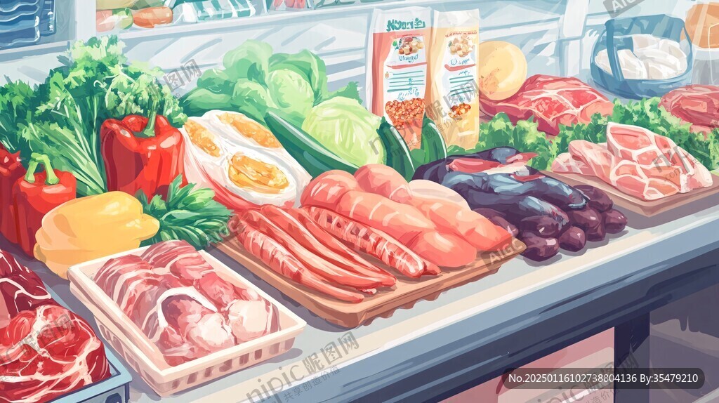 肉铺插画