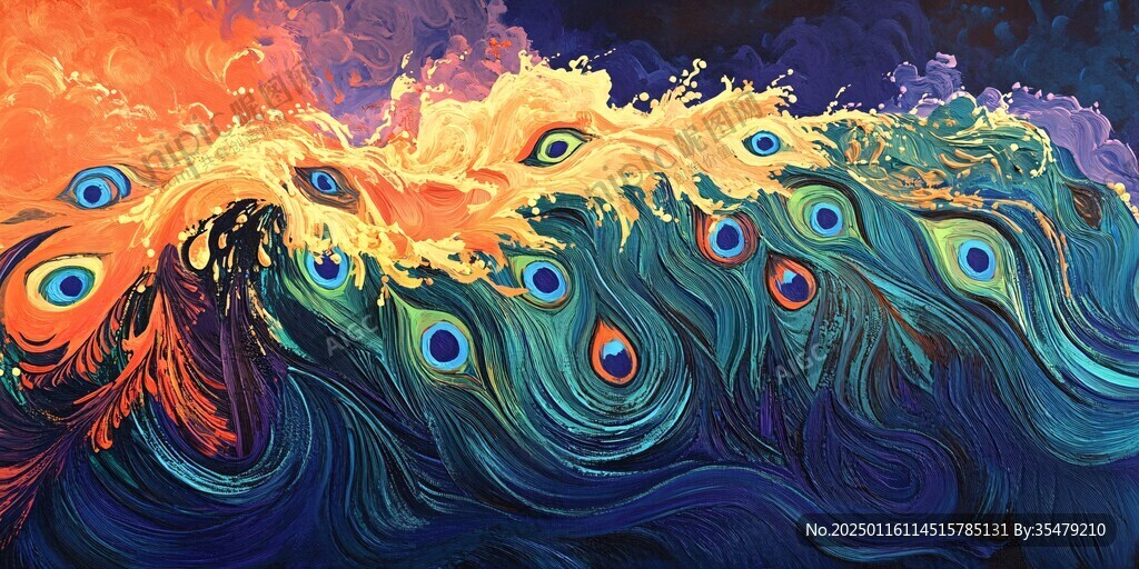 彩色创意海洋流体画