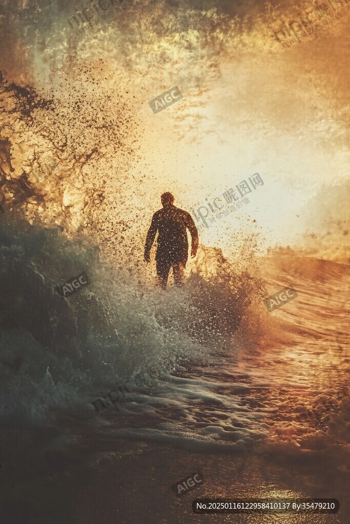 美景海景浪花踏浪