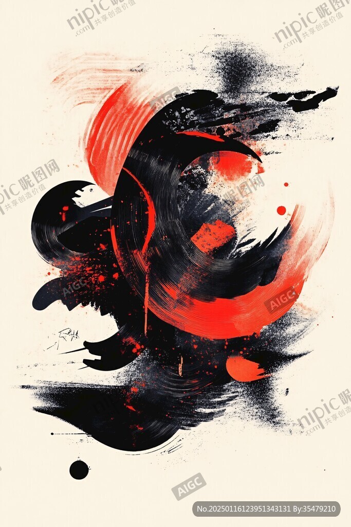 结合色块水墨元素