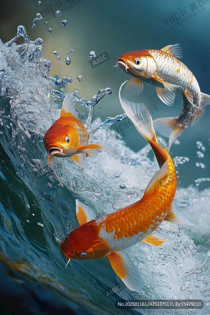 立体画素材金鱼立体画