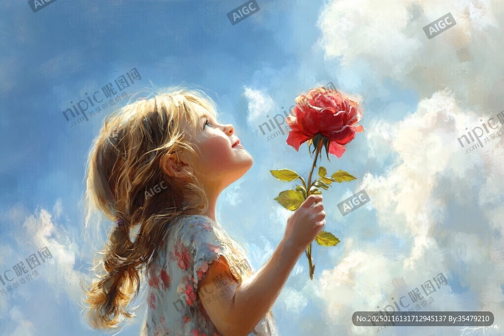 怡然自得的小女孩壁纸