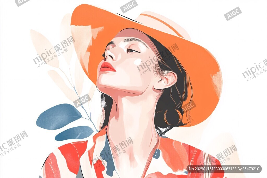 潮流插画美女人物插画