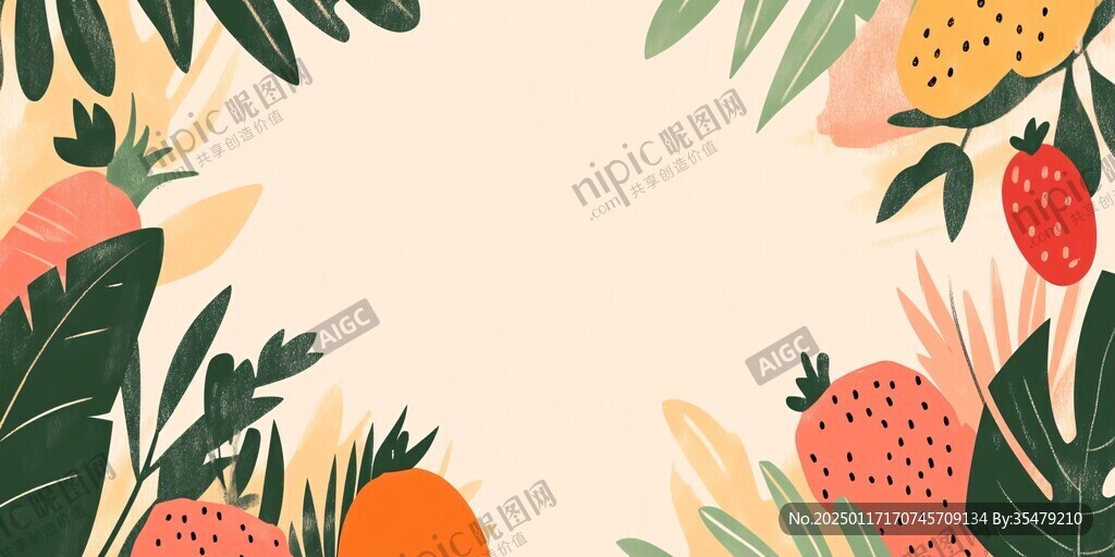 植物背景扁平插画