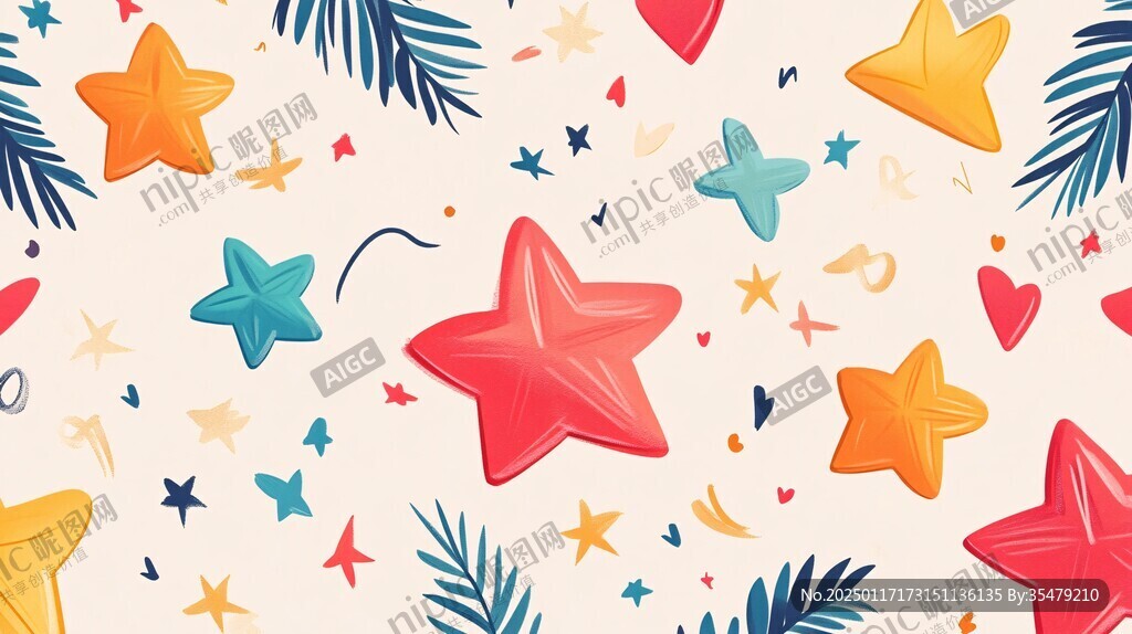 壁纸儿童卡通幻彩星星