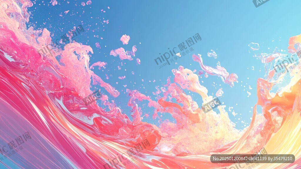 彩色创意海洋流体画