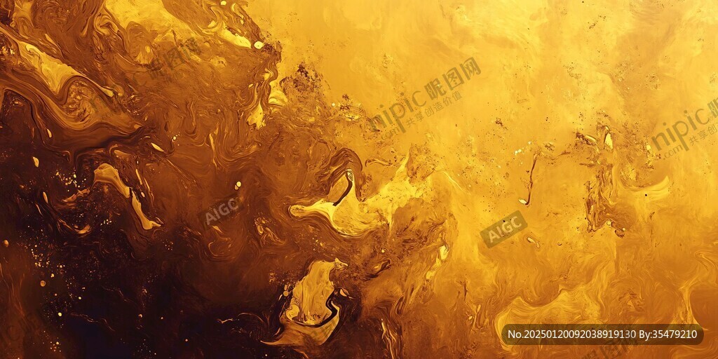 黄金流体艺术画